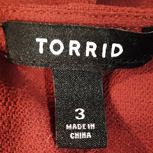 Torrid Brick Red Open Front Cardigan Size 3 - Picture 7 of 7